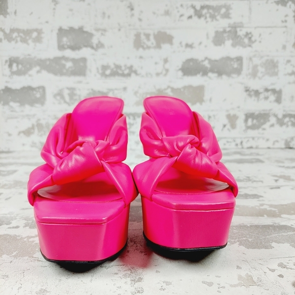 NEW Open Edit Kaia Platform High Chunky Block Heel Slip On Wedge Sandals M304 - Picture 3 of 15